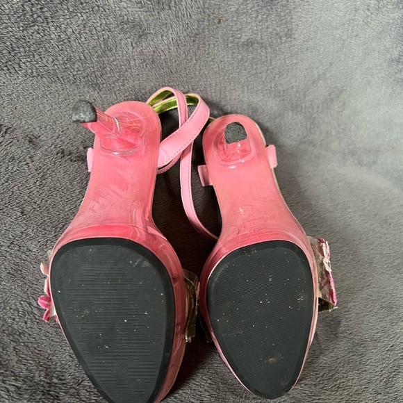 Ellie small platform heels pink flowers - Picture 3 of 7